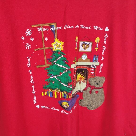 Christmas Heartland Apparel Womens Pajama Top One Size Long Cotton Red NOV4E - Picture 6 of 10